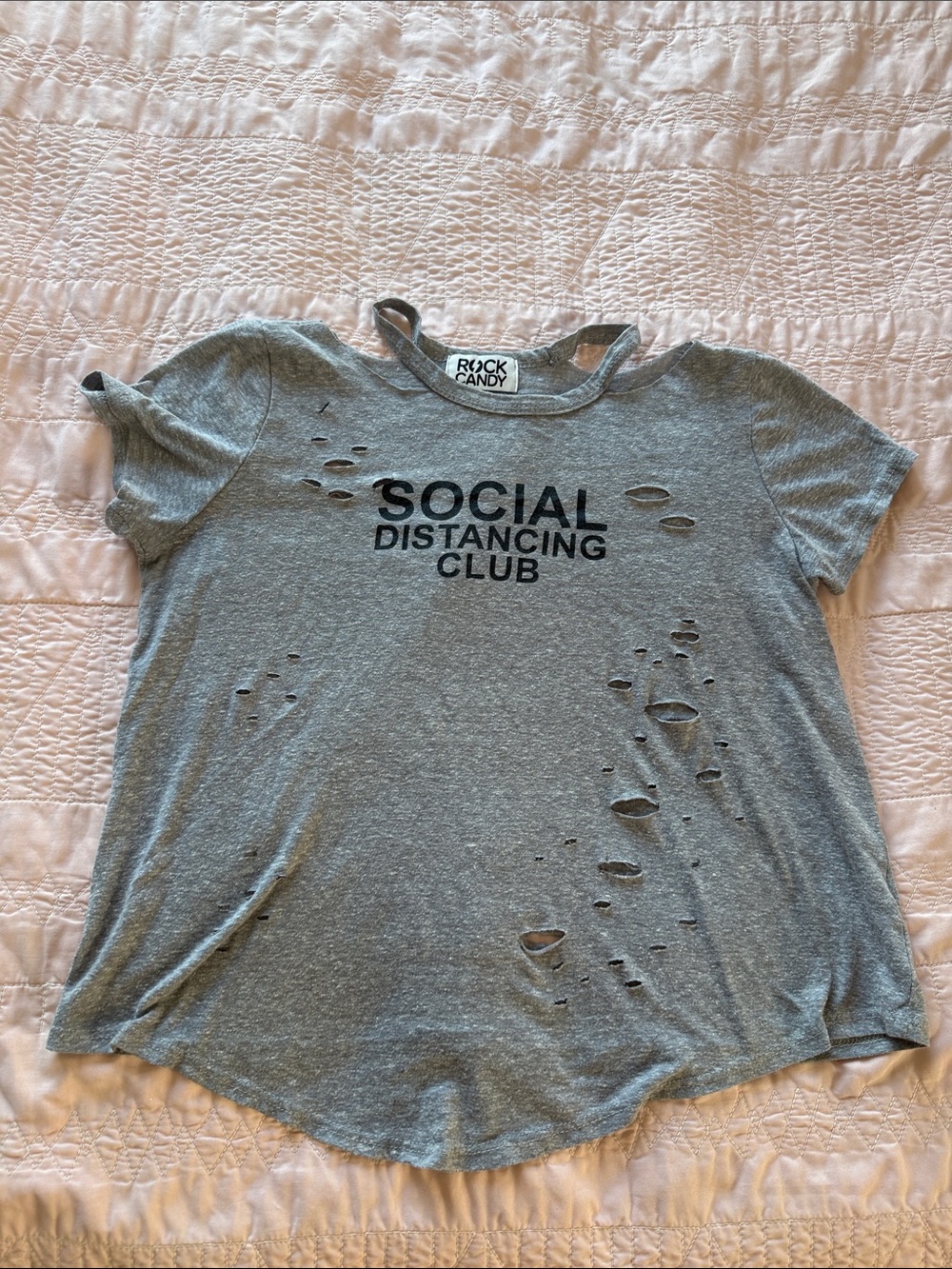 Rock & Candy Grey 'Social Distancing Club' Distressed Tee